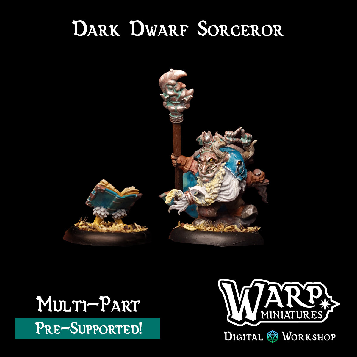 Dark Dwarf Sorcerer - TTRPG - Wargaming - Dungeons and Dragons