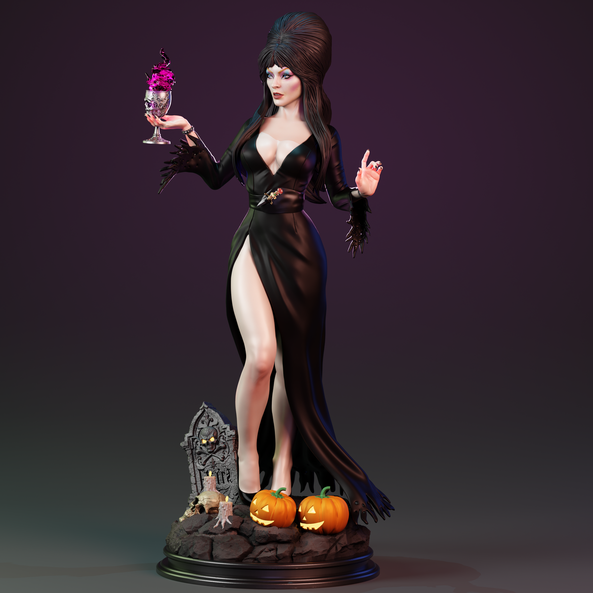 Elvira Mistress of the Dark Sculpture (75mm to 500mm) - Unassembled/Unpainted/3D Print