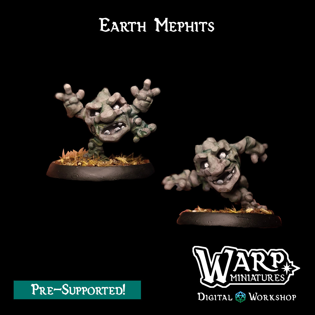 Earth Mephits (x2) - TTRPG - Wargaming - Dungeons and Dragons