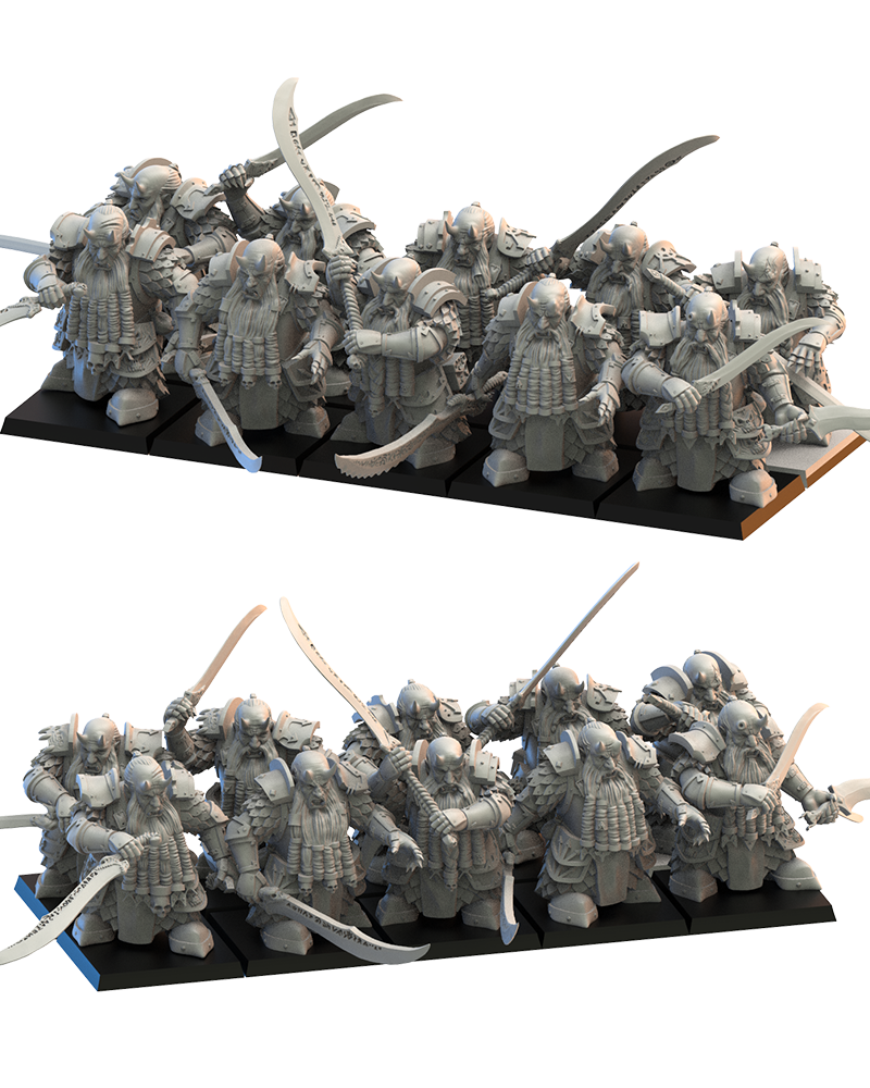 Elite Guard with Swords (x10) - Chaos Dwarves - TTRPG - Wargaming - Dungeons and Dragons