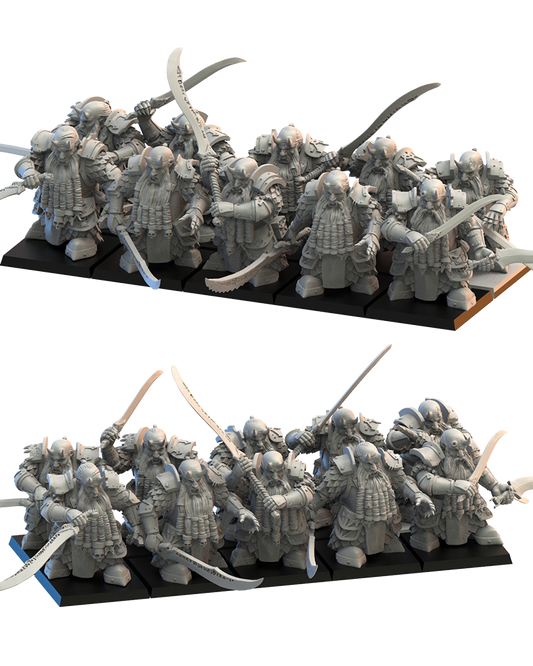 Elite Guard with Swords (x10) - Chaos Dwarves - TTRPG - Wargaming - Dungeons and Dragons