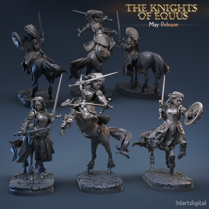 Сentaur Light Knights - by 3dartDigital - Tabletop RPG Miniature - Roleplaying 3D Printed Fantasy Mini