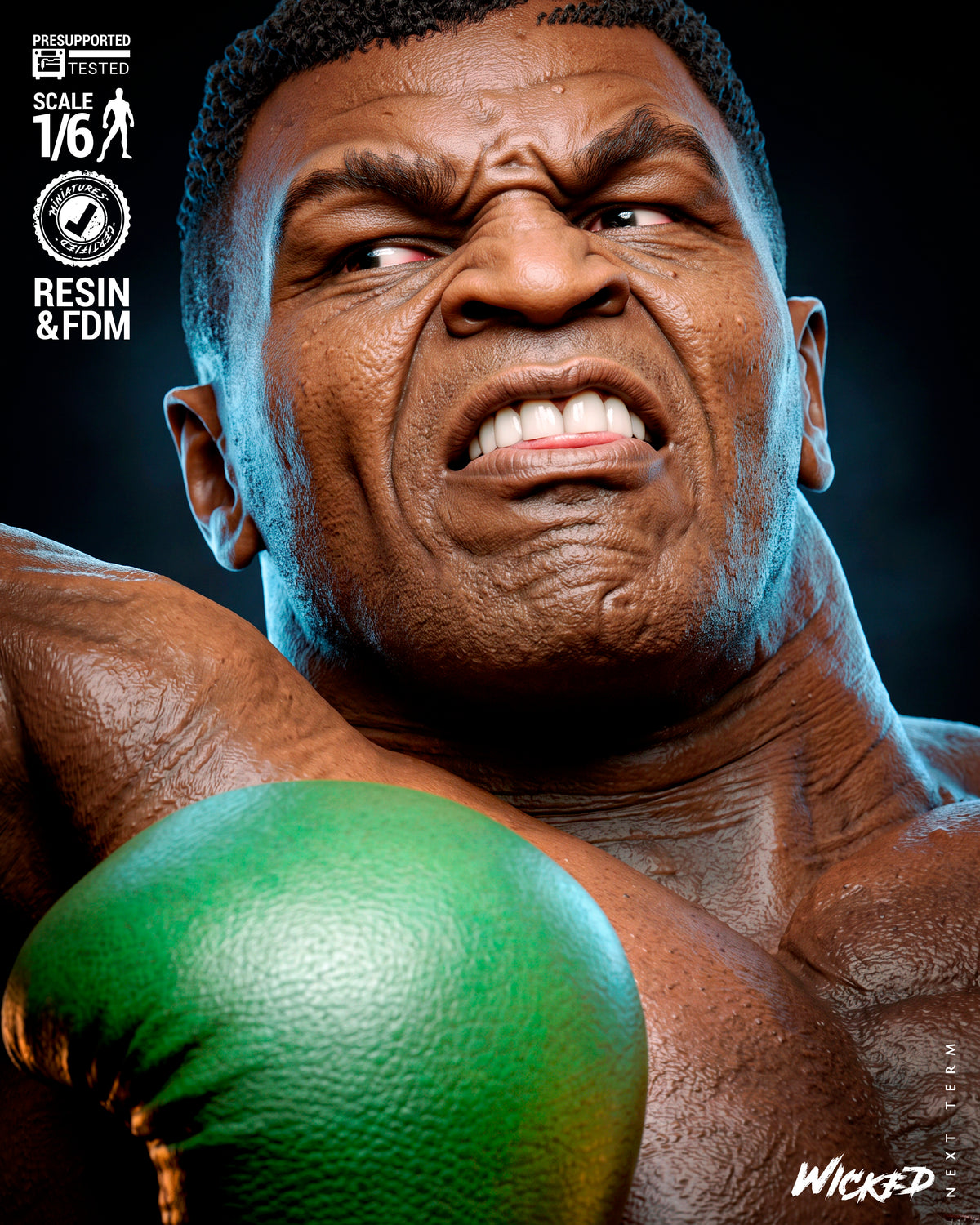Mike Tyson vs Little Mac Diorama(75mm to 500mm) - Unassembled/Unpainted/3D Print