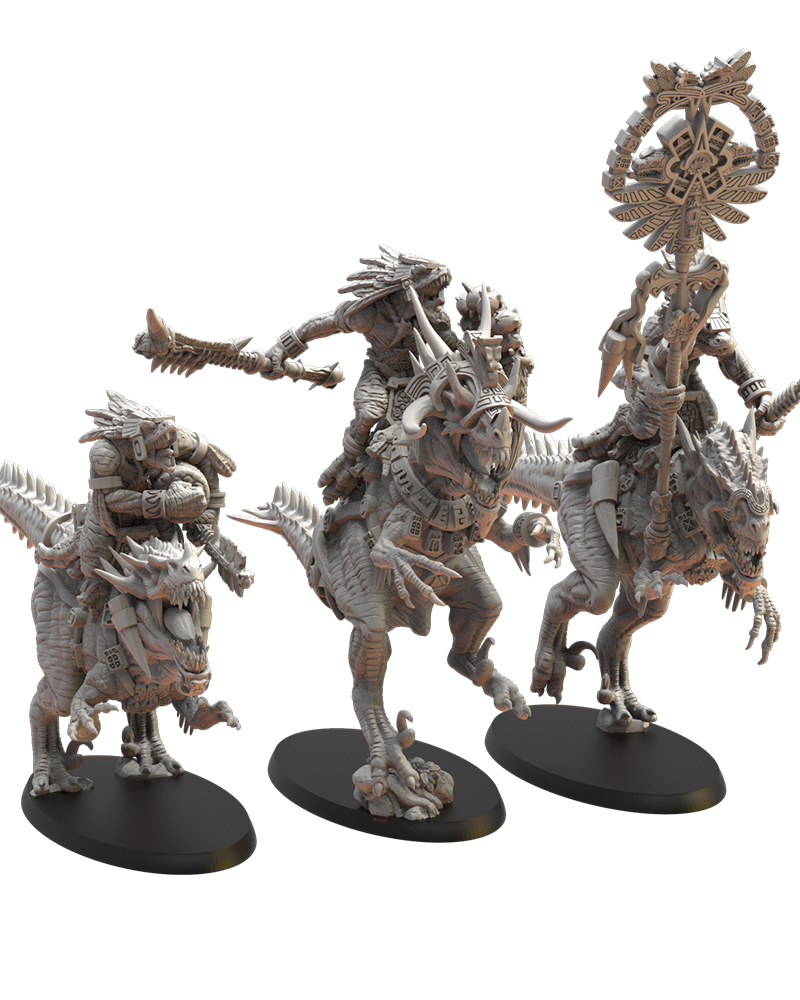 Ezocamatl Knights Command Group (x3) - Lizard-Men