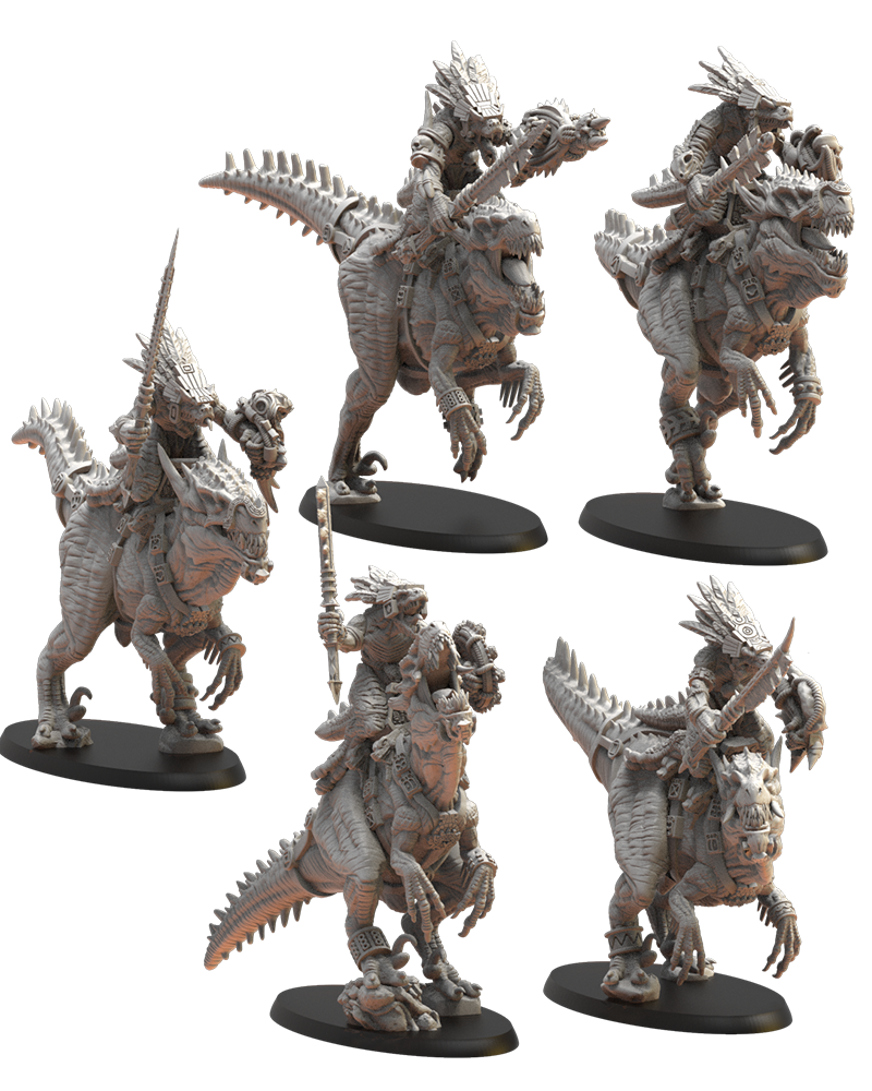 Ezocamatl Knights (x5) - Lizard-Men - TTRPG - Wargaming - Dungeons and Dragons