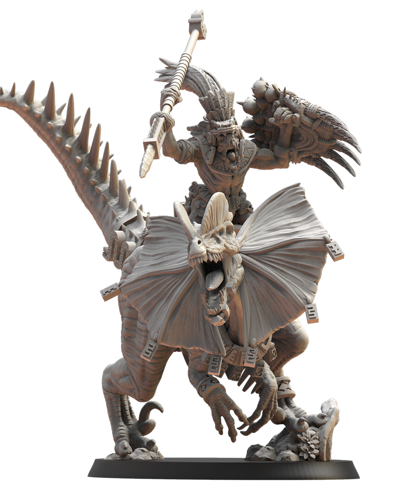Ezocamtl General on Dilophosaurus - Lizard-Men - TTRPG - Wargaming - Dungeons and Dragons
