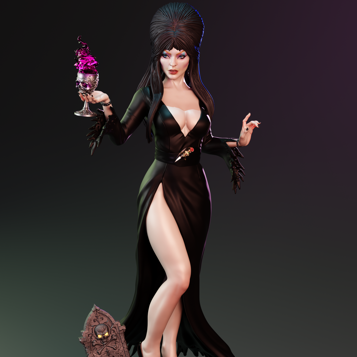 Elvira Mistress of the Dark Sculpture (75mm to 500mm) - Unassembled/Unpainted/3D Print
