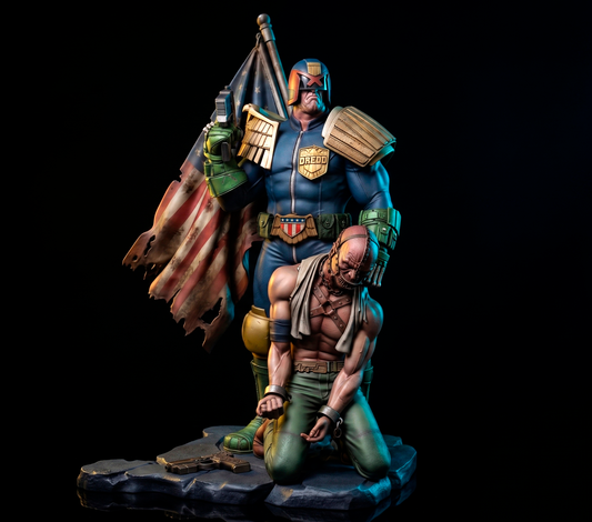 JUDGE DREDD Sculpture (75mm - 500mm) Unassembled - Unpainted - 3D Print