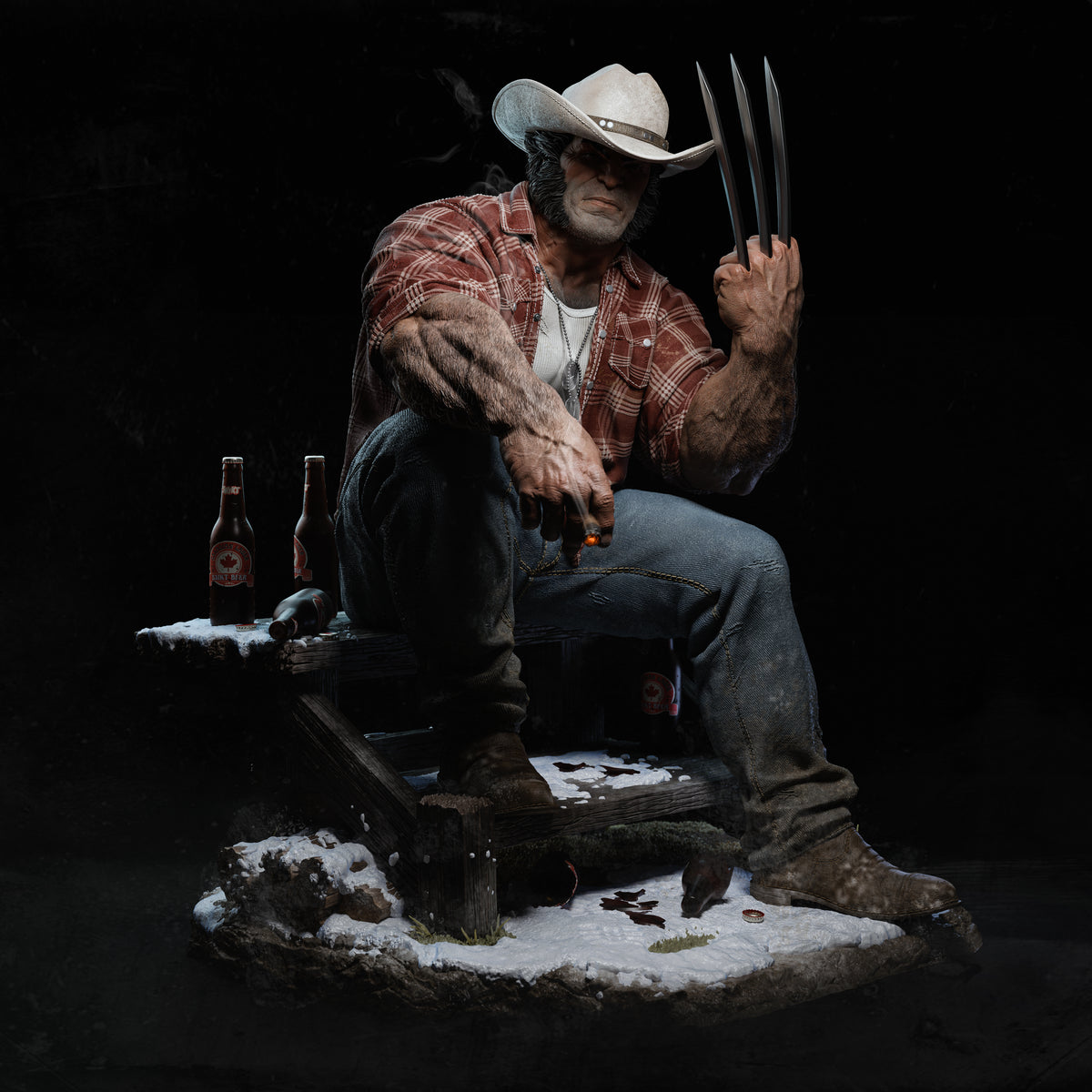 Sculpture Logan (75 mm à 500 mm) - Non assemblée/Non peinte/Impression 3D
