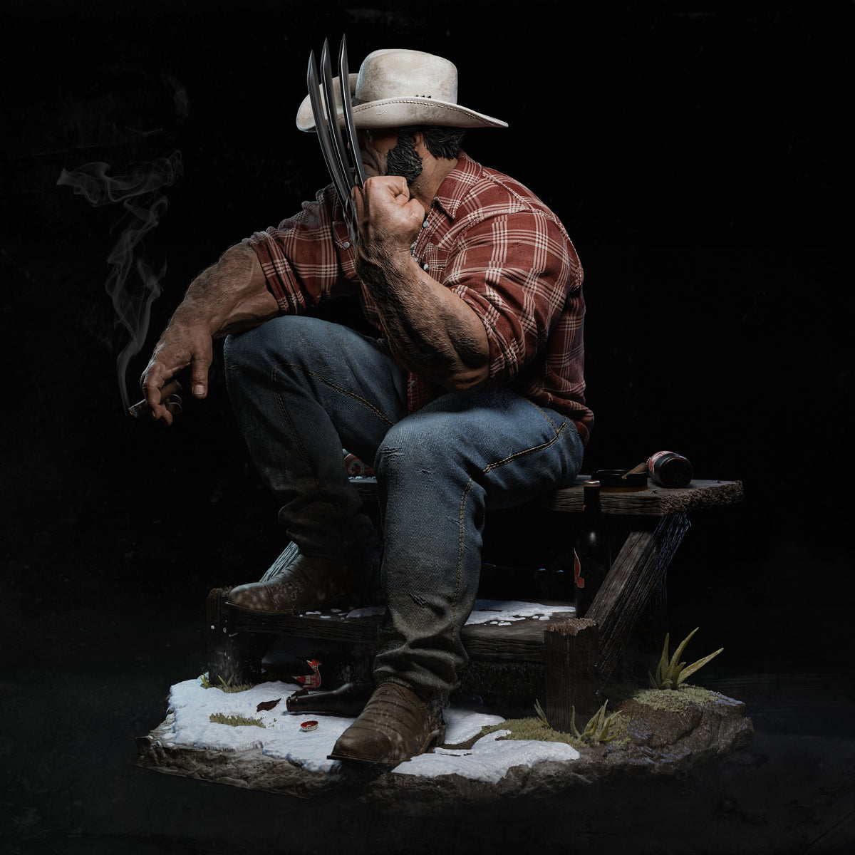 Sculpture Logan (75 mm à 500 mm) - Non assemblée/Non peinte/Impression 3D