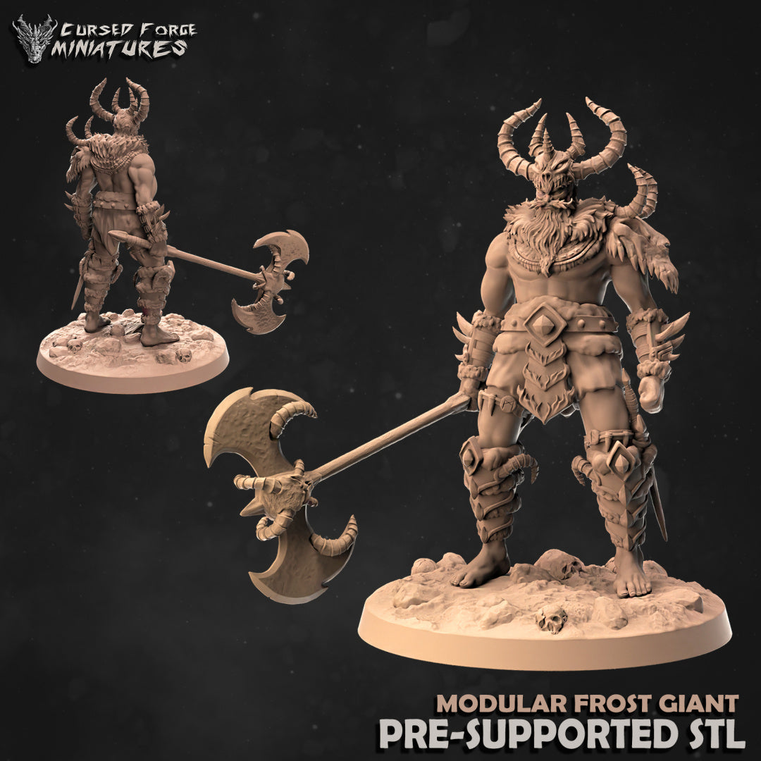 Frost Giant - by Cursed Forge - Tabletop RPG Miniature - Roleplaying 3D Printed Fantasy Mini