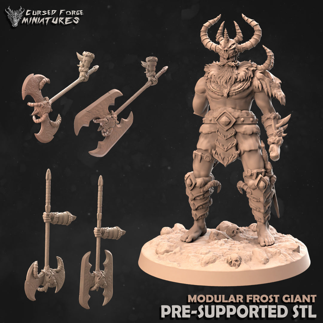 Frost Giant - by Cursed Forge - Tabletop RPG Miniature - Roleplaying 3D Printed Fantasy Mini