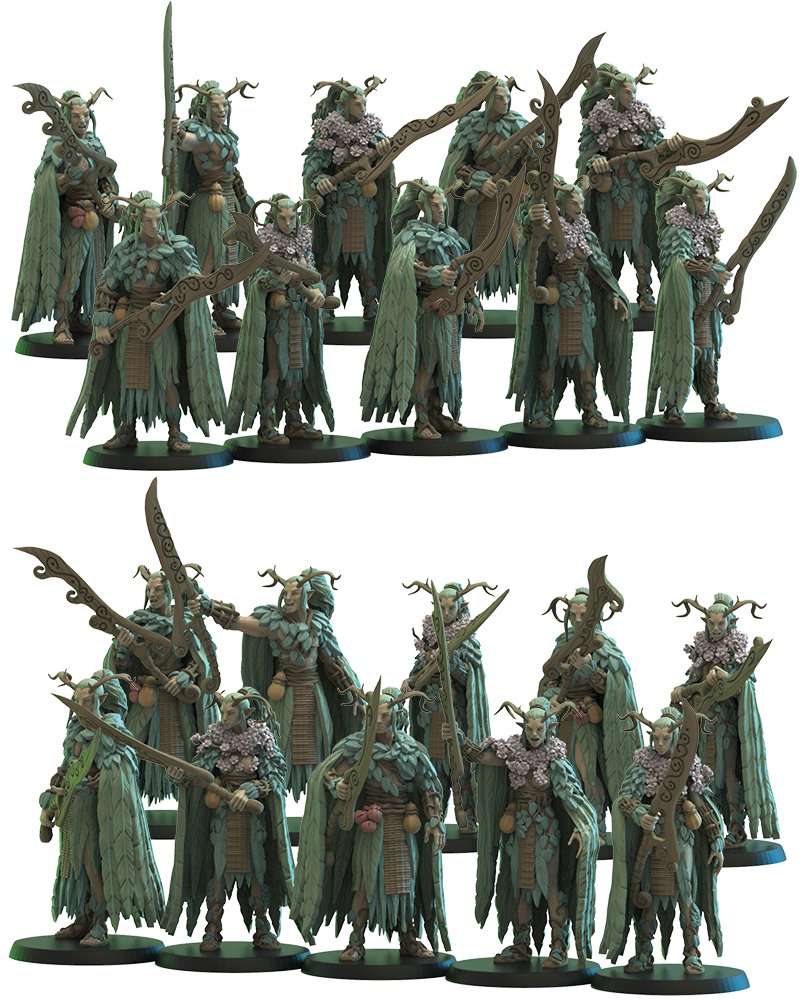 Fumetsu Mugen Guard Regiment - Wood Elves - by Lost Kingdom - Tabletop RPG Miniature - Roleplaying 3D Printed Fantasy Mini