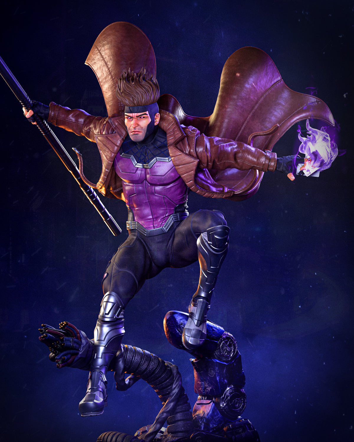 Gambit Sculpture (75mm to 500mm) - Unassembled/Unpainted/3D Print
