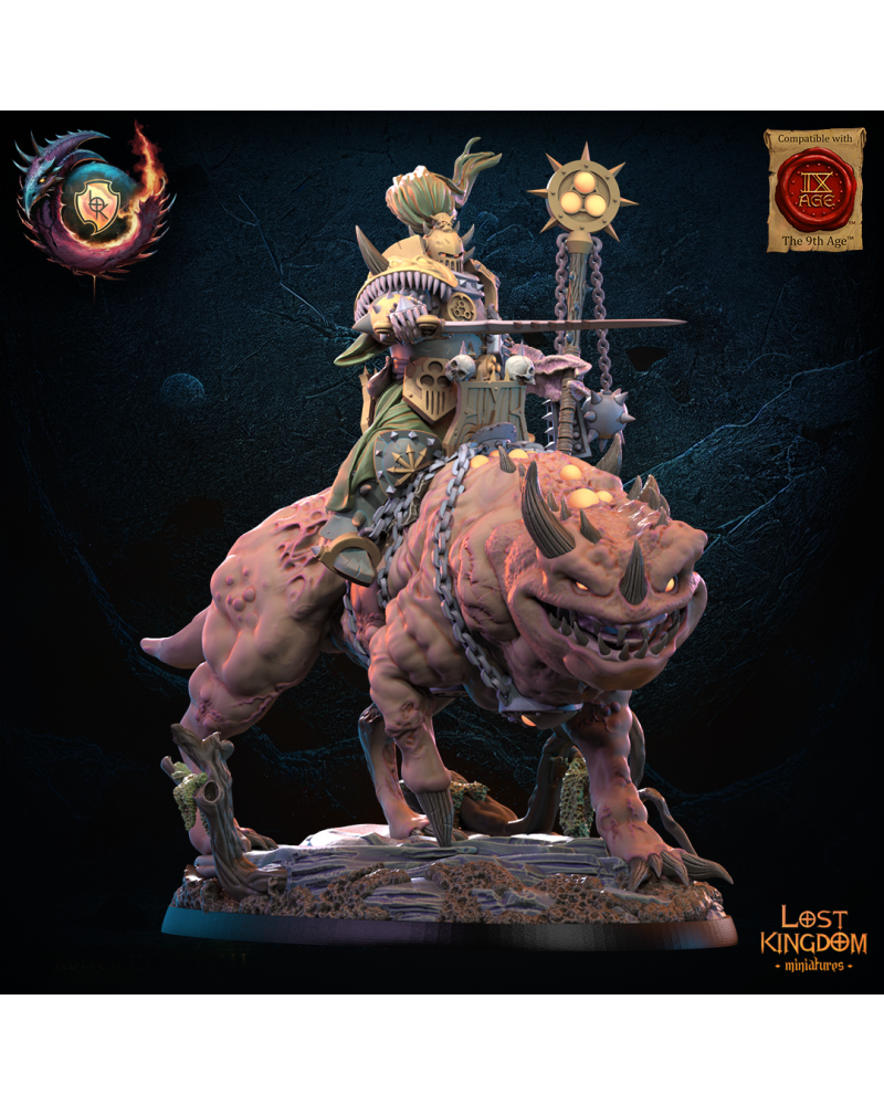 Gluttony Warriors Knight Hero on Rotten Beast - Warriors of the Dark Gods - TTRPG - Wargaming - Dungeons and Dragons