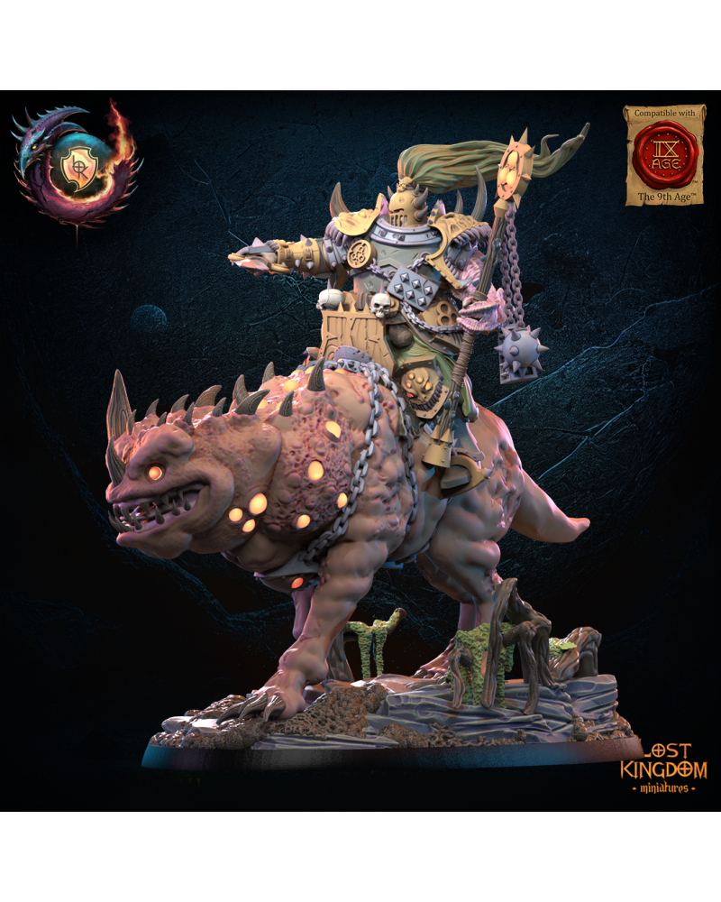 Gluttony Warriors Knight Hero on Rotten Beast - Warriors of the Dark Gods - TTRPG - Wargaming - Dungeons and Dragons