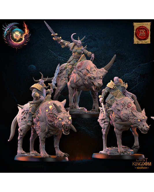 Guerriers de la Gourmandise : Chevaliers sur Loups Putrides (x3) - Guerriers des Dieux Sombres - JDR - Wargaming - Donjons et Dragons