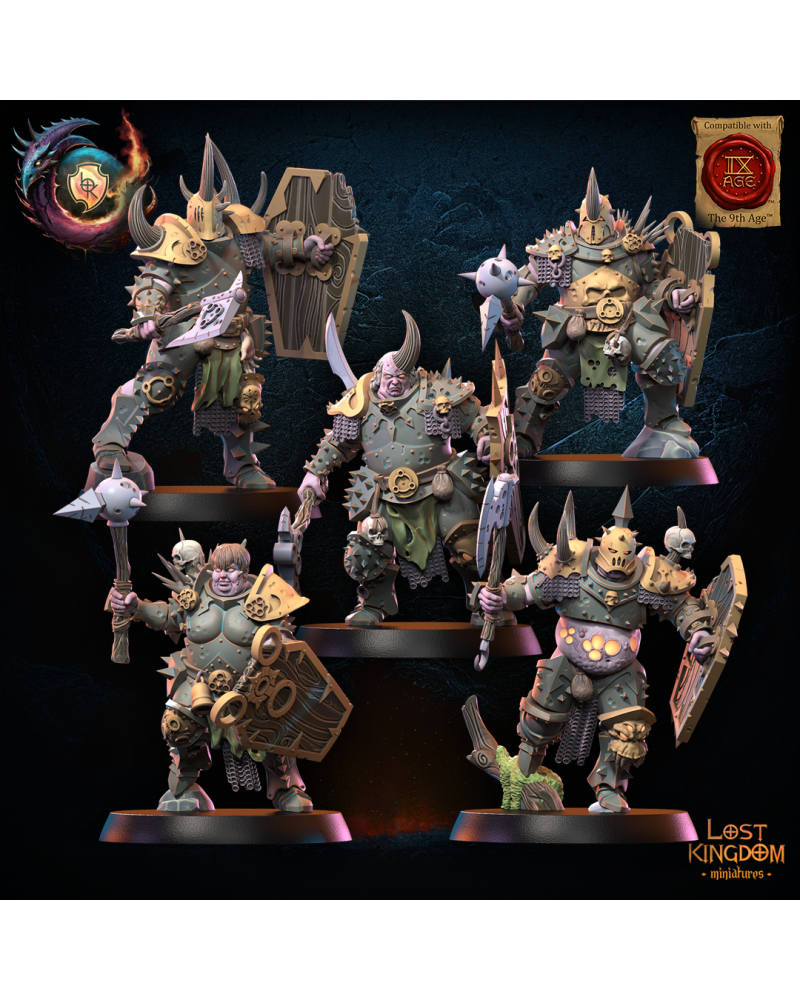 Gluttony Warriors (x10) - Warriors of the Dark Gods - TTRPG - Wargaming - Dungeons and Dragons
