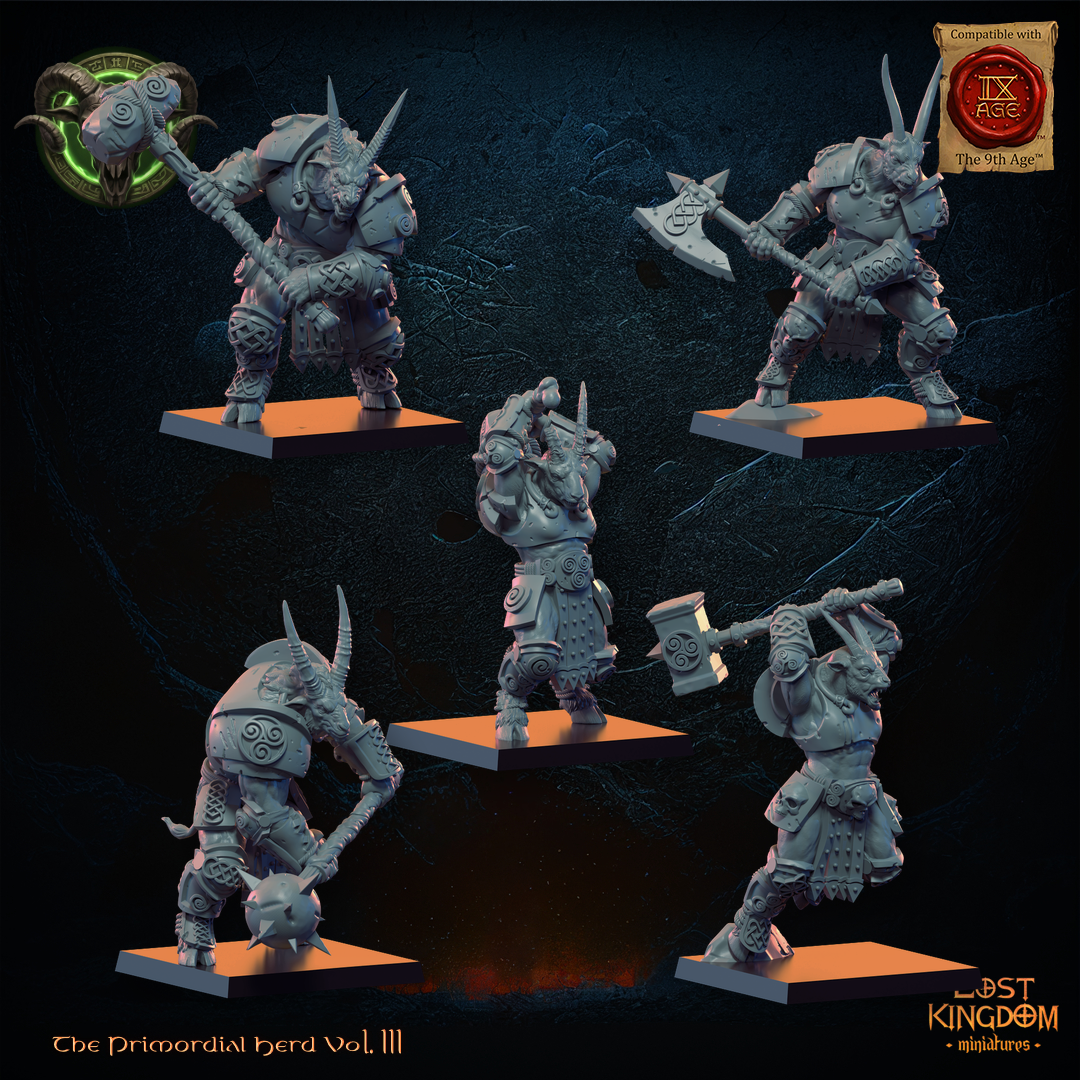 Longhorn Herd (x10) - Beast-Men - TTRPG - Wargaming - Dungeons and Dragons