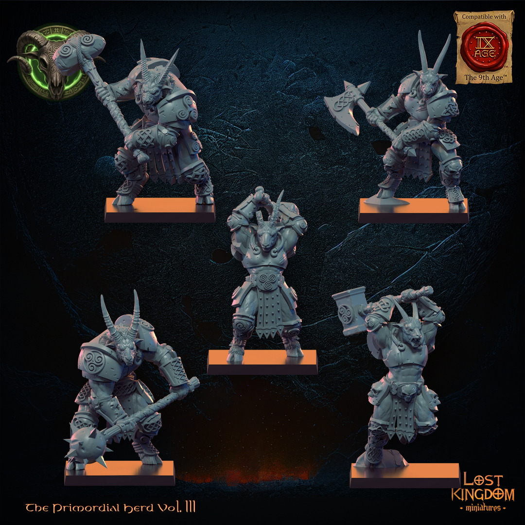 Longhorn Herd (x10) - Beast-Men - TTRPG - Wargaming - Dungeons and Dragons
