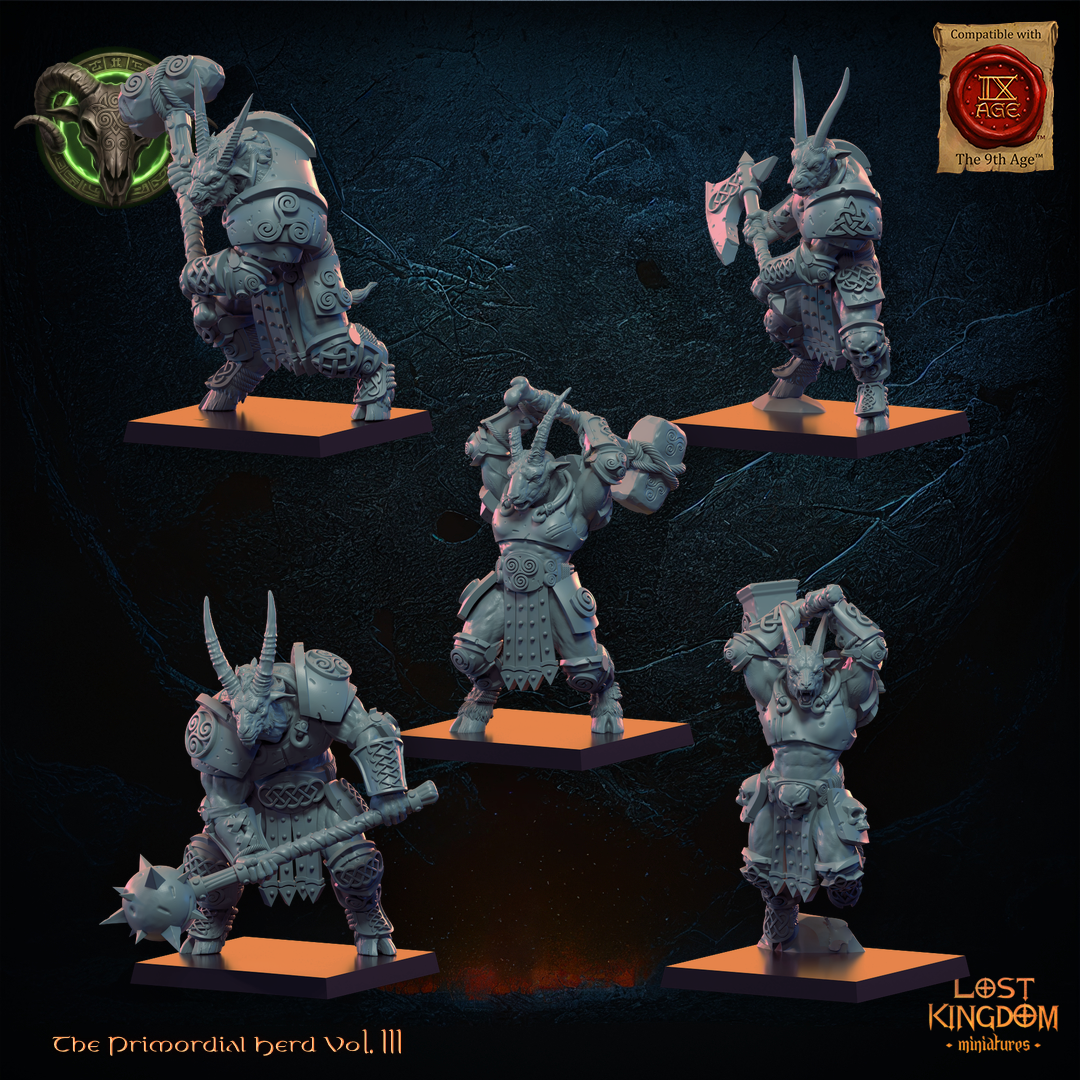 Longhorn Herd (x10) - Beast-Men - TTRPG - Wargaming - Dungeons and Dragons