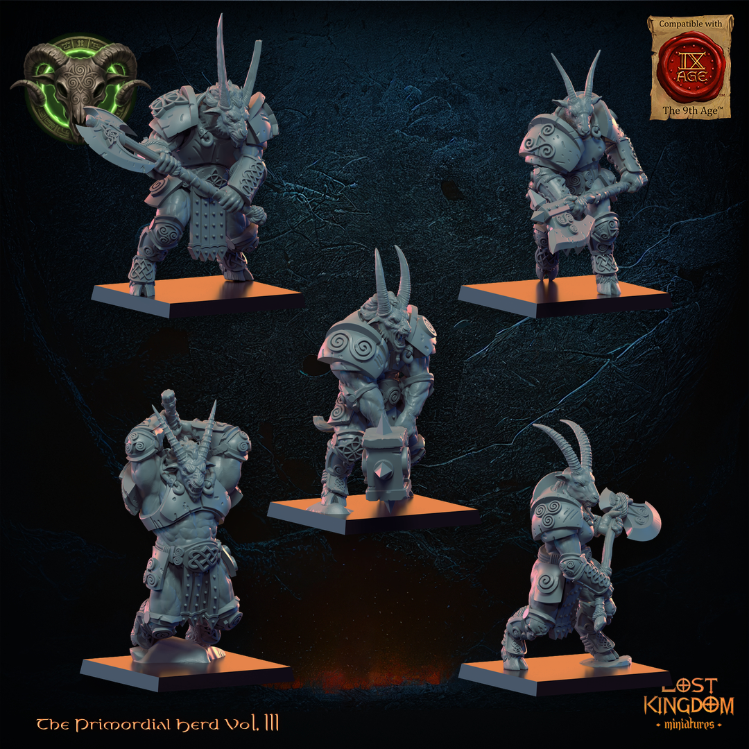 Longhorn Herd (x10) - Beast-Men - TTRPG - Wargaming - Dungeons and Dragons