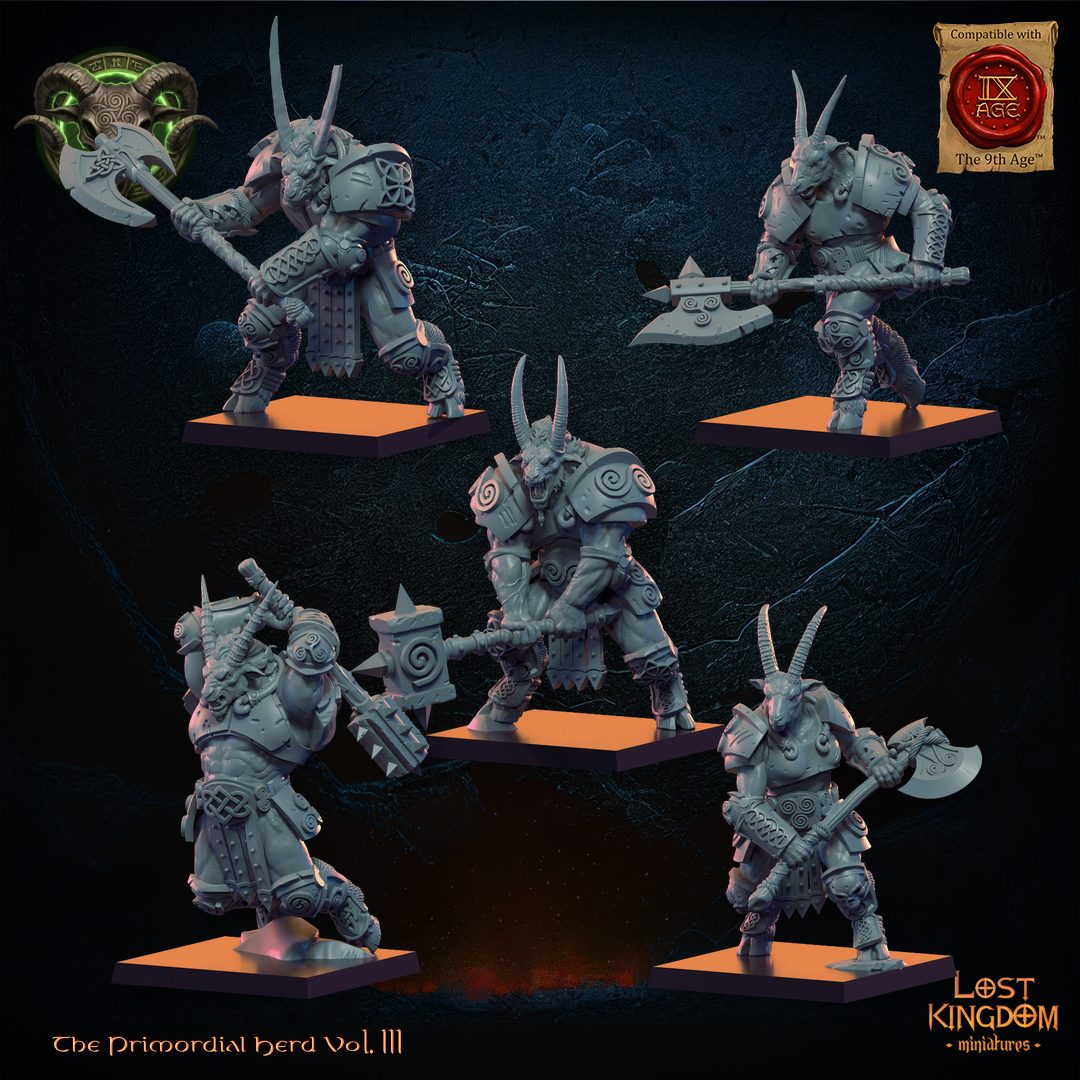 Longhorn Herd (x10) - Beast-Men - TTRPG - Wargaming - Dungeons and Dragons