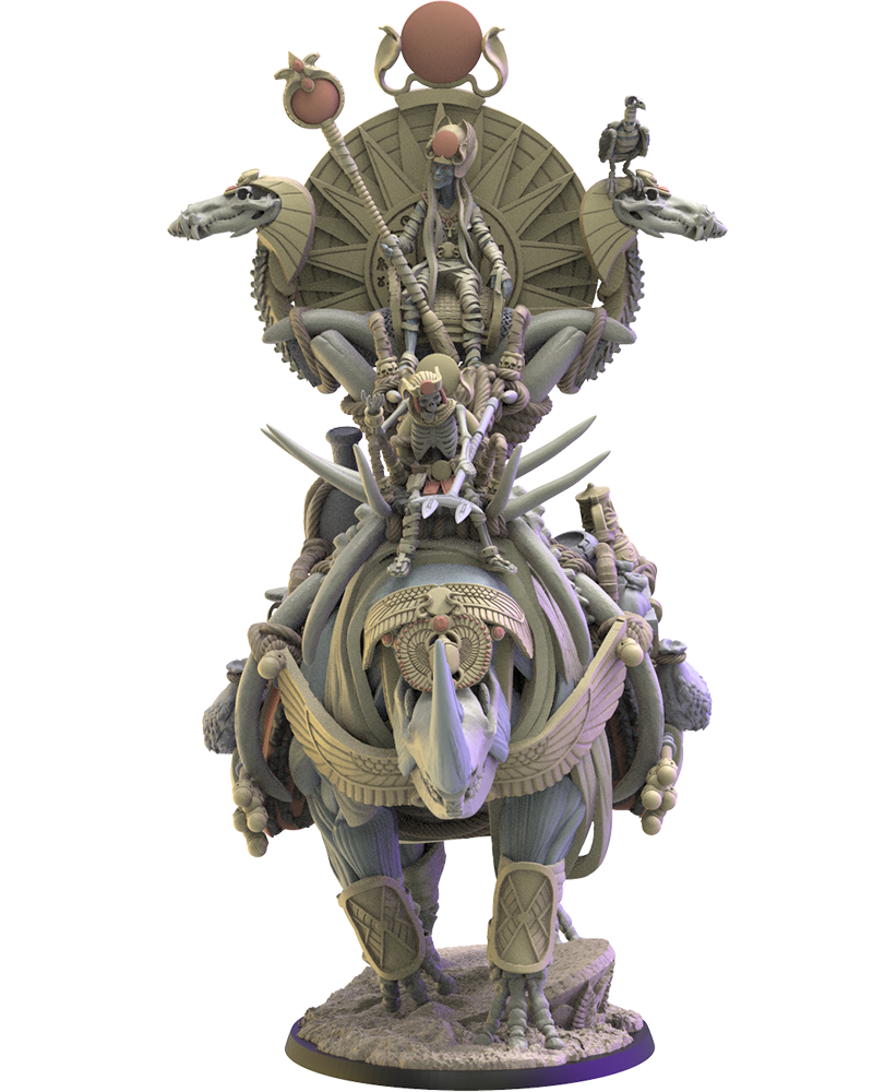 Hathor, Beduin Sorcerer on Rhinoceros - Tomb Kings - Undead - TTRPG - Wargaming - Dungeons and Dragons