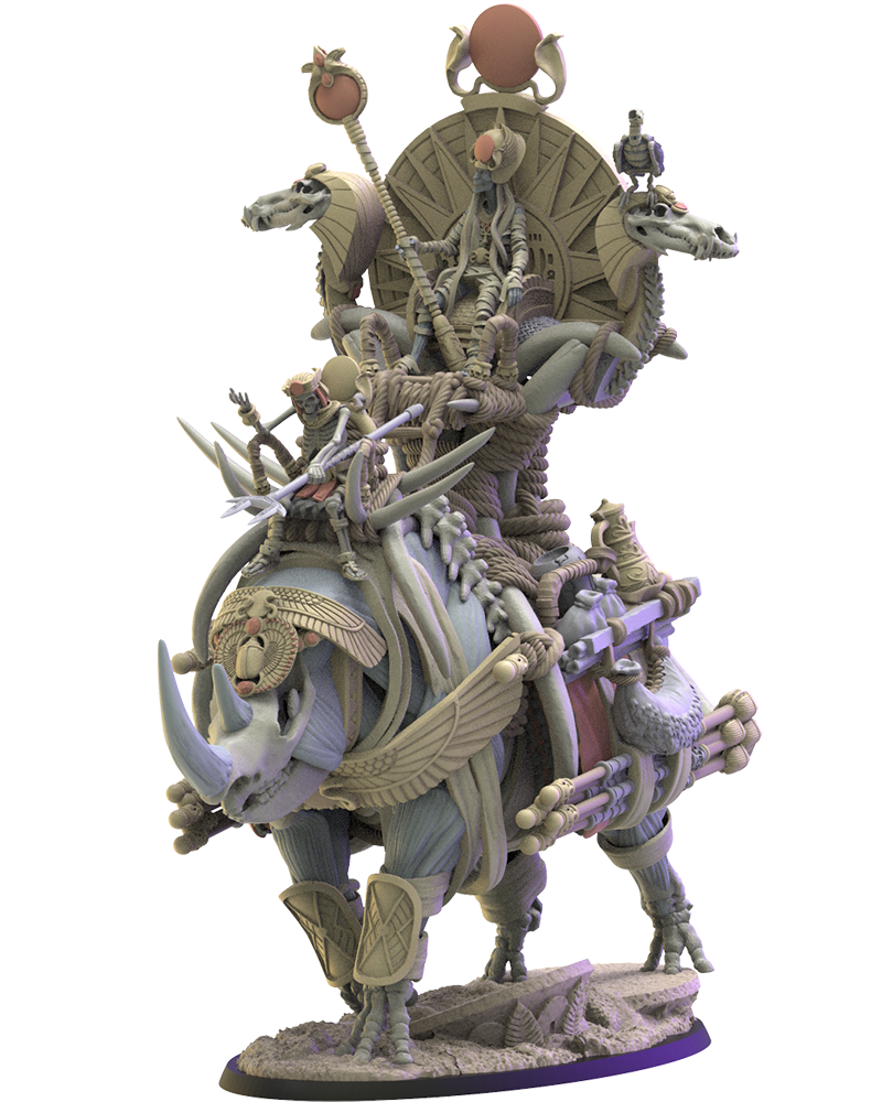 Hathor, Beduin Sorcerer on Rhinoceros - Tomb Kings - Undead - TTRPG - Wargaming - Dungeons and Dragons