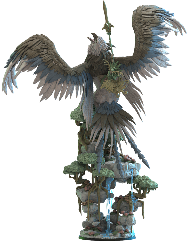 Hiroto Ougiwashi Whisperer - Wood Elf EagleRider - Dungeons and Dragons&nbsp;- Compatible with Warhammer 40K - by Lost Kingdom - Tabletop RPG Miniature - Roleplaying 3D Printed Fantasy Mini