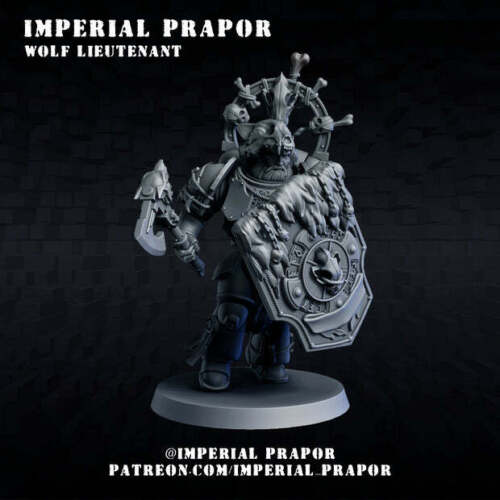 Wolf Lieutenant- by Imperial Prapor- Tabletop RPG Miniature - Roleplaying 3D Printed Fantasy Mini