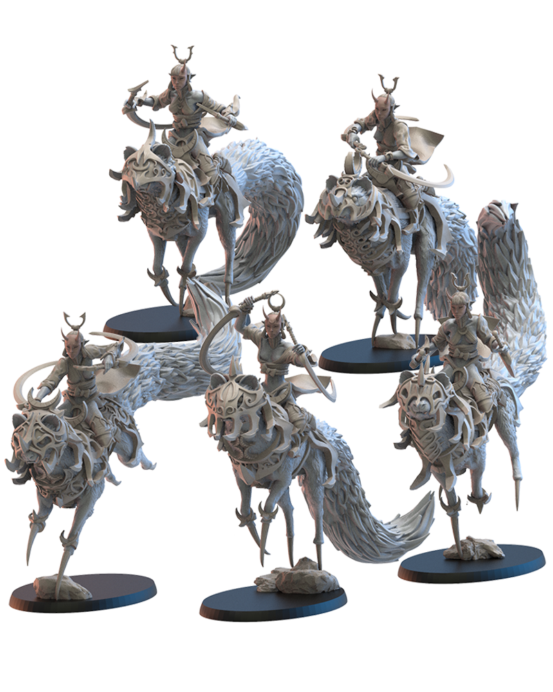 Kamaitachi riders (x5) Night Elves - TTRPG - Wargaming - Dungeons and Dragons