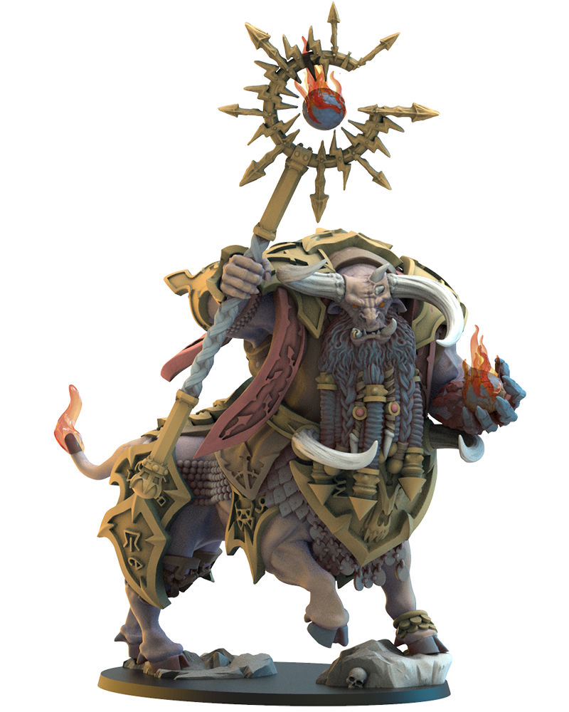 Kassuth Fireshaper, Taurukh Sorcerer - Chaos Dwarf - TTRPG - Wargaming - Dungeons and Dragons