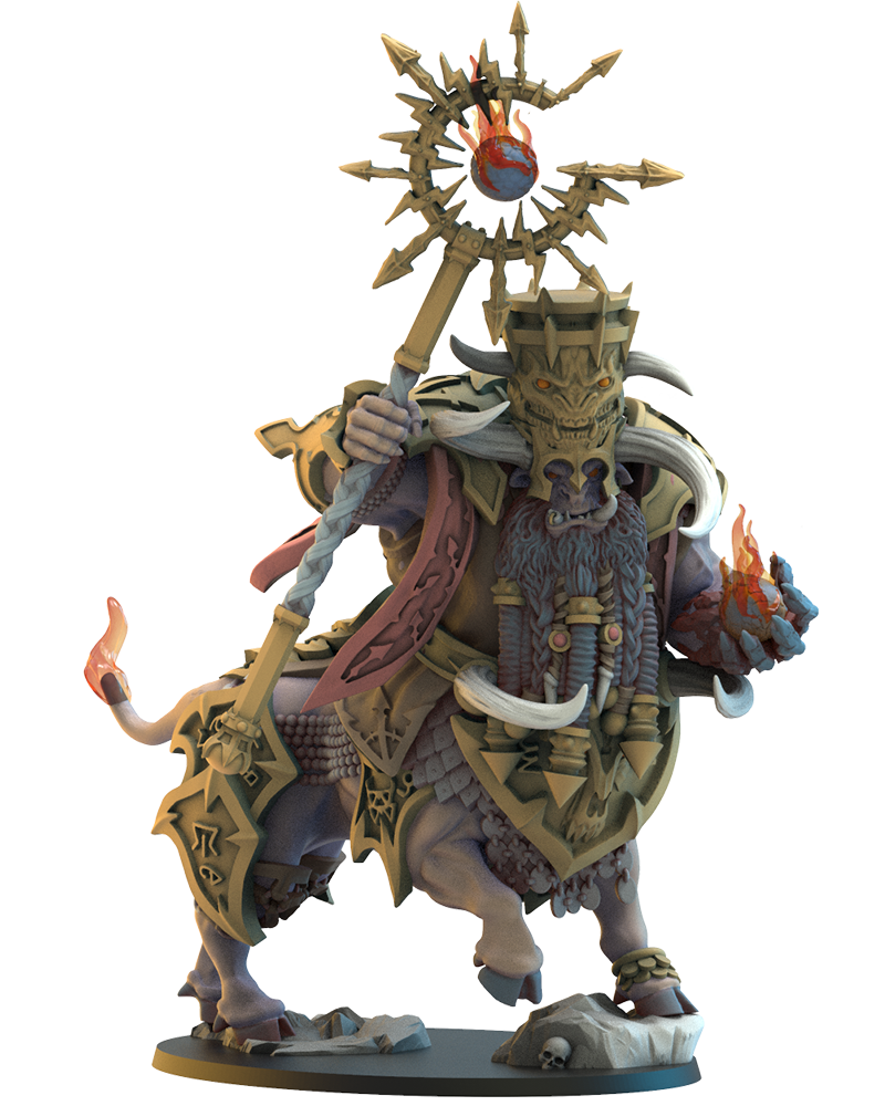 Kassuth Fireshaper, Taurukh Sorcerer - Chaos Dwarf - TTRPG - Wargaming - Dungeons and Dragons