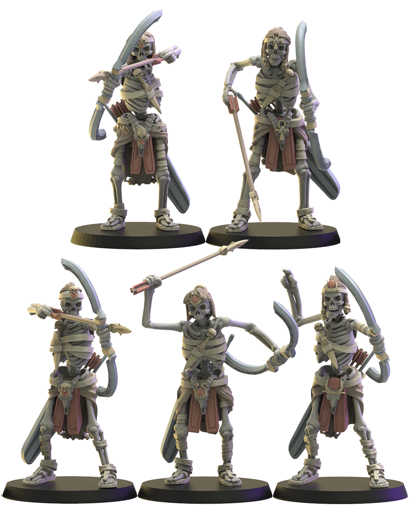 Khnum Archers (x5) - Tomb Kings - Undead - TTRPG - Wargaming - Dungeons and Dragons