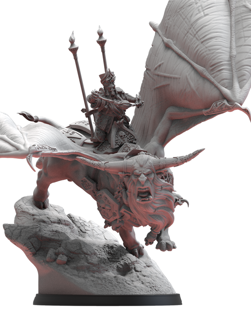 Krun-ghaz Firehands on Lamassu Scholar - Chaos Dwarf - TTRPG - Wargaming - Dungeons and Dragons