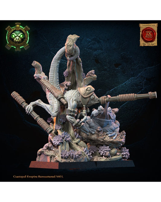 Kuaxotl Heroine with Tamasoluey - Lizard-Men - Wargaming - TTRPG - Dungeons and Dragons