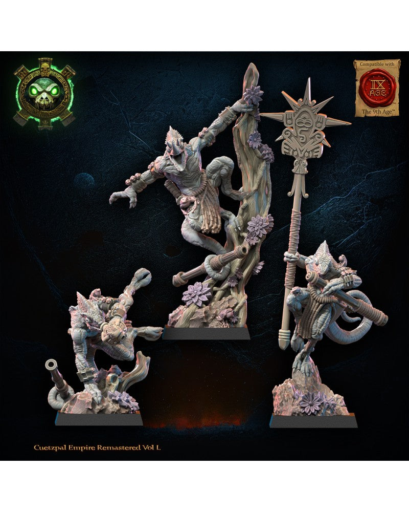 Kuaxotl Unit with blowpipes CG (x3) - Lizard-Men - TTRPG - Wargaming - Dungeons and Dragons