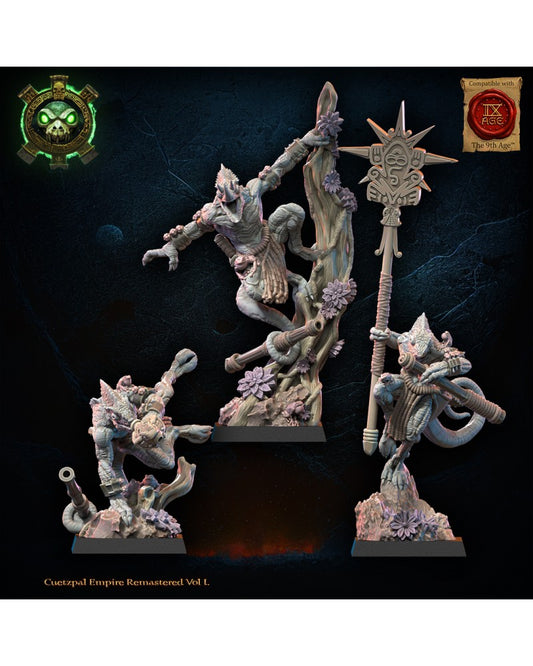 Kuaxotl Unit with blowpipes CG (x3) - Lizard-Men - TTRPG - Wargaming - Dungeons and Dragons
