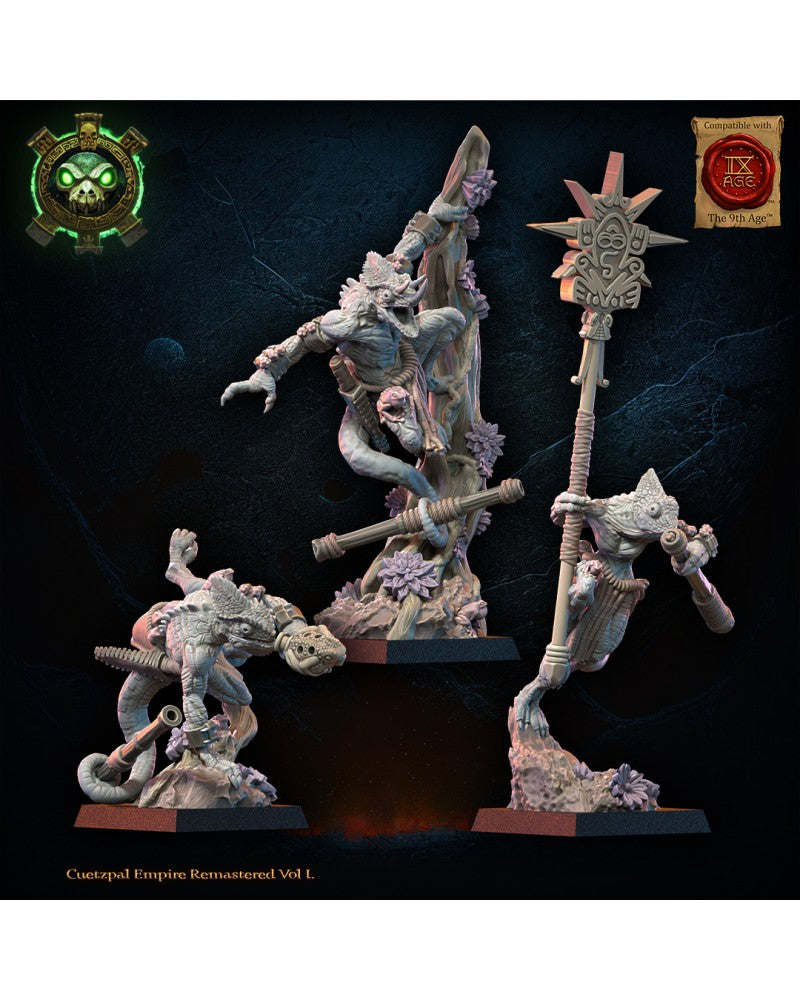 Kuaxotl Unit with blowpipes CG (x3) - Lizard-Men - TTRPG - Wargaming - Dungeons and Dragons