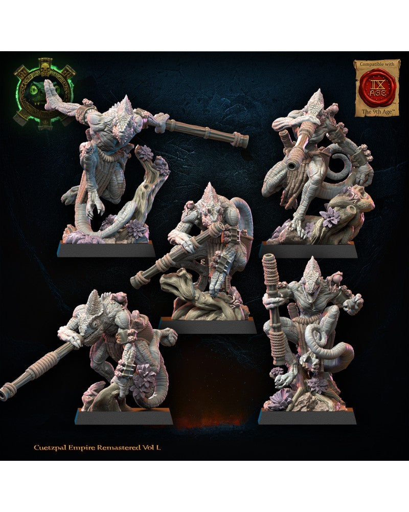 Kuaxotl Unit with blowpipes (x10) - Lizard-Men - TTRPG - Wargaming - Dungeons and Dragons