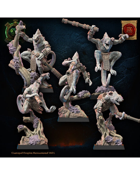 Kuaxotl Unit with blowpipes (x10) - Lizard-Men - TTRPG - Wargaming - Dungeons and Dragons