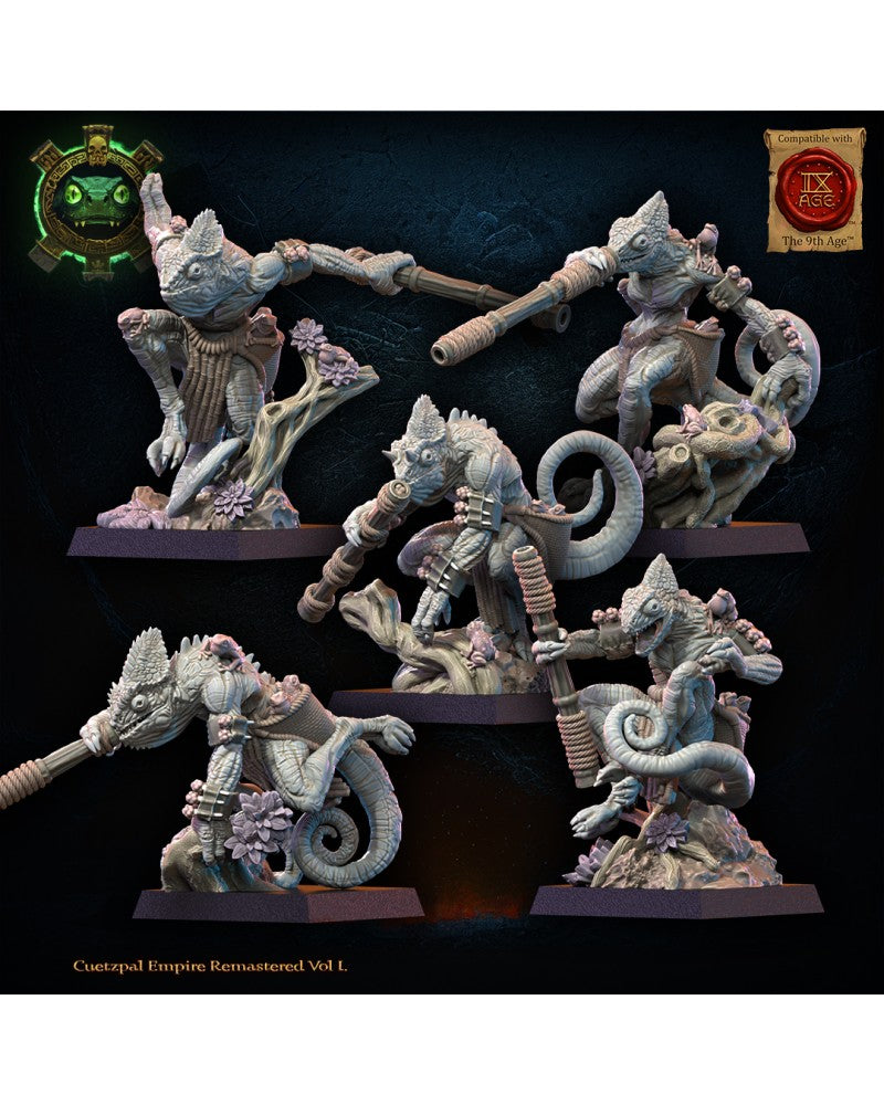 Kuaxotl Unit with blowpipes (x10) - Lizard-Men - TTRPG - Wargaming - Dungeons and Dragons