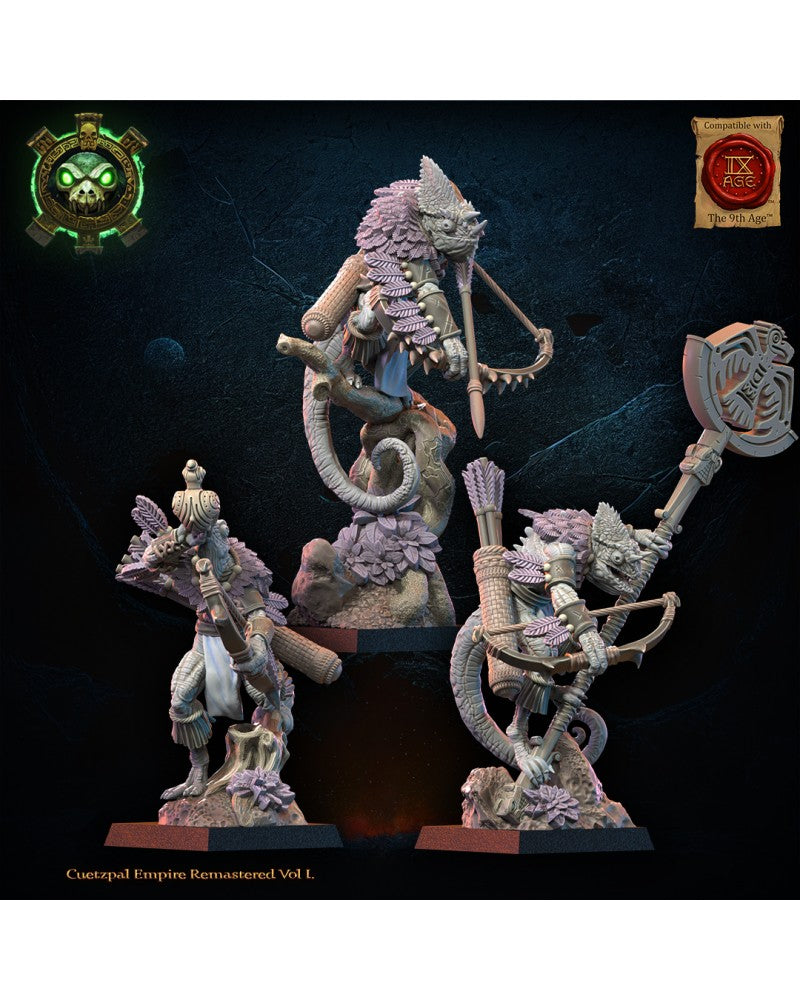 Kuaxotl Unit with bows CG (x3) - Lizard-Men - TTRPG - Wargaming - Dungeons and Dragons