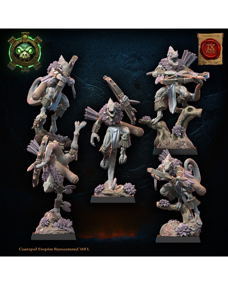 Kuaxotl Unit with bows (x10) - Lizard-Men - TTRPG - Wargaming - Dungeons and Dragons