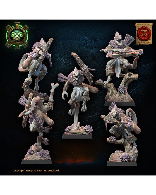 Kuaxotl Unit with bows (x10) - Lizard-Men - TTRPG - Wargaming - Dungeons and Dragons