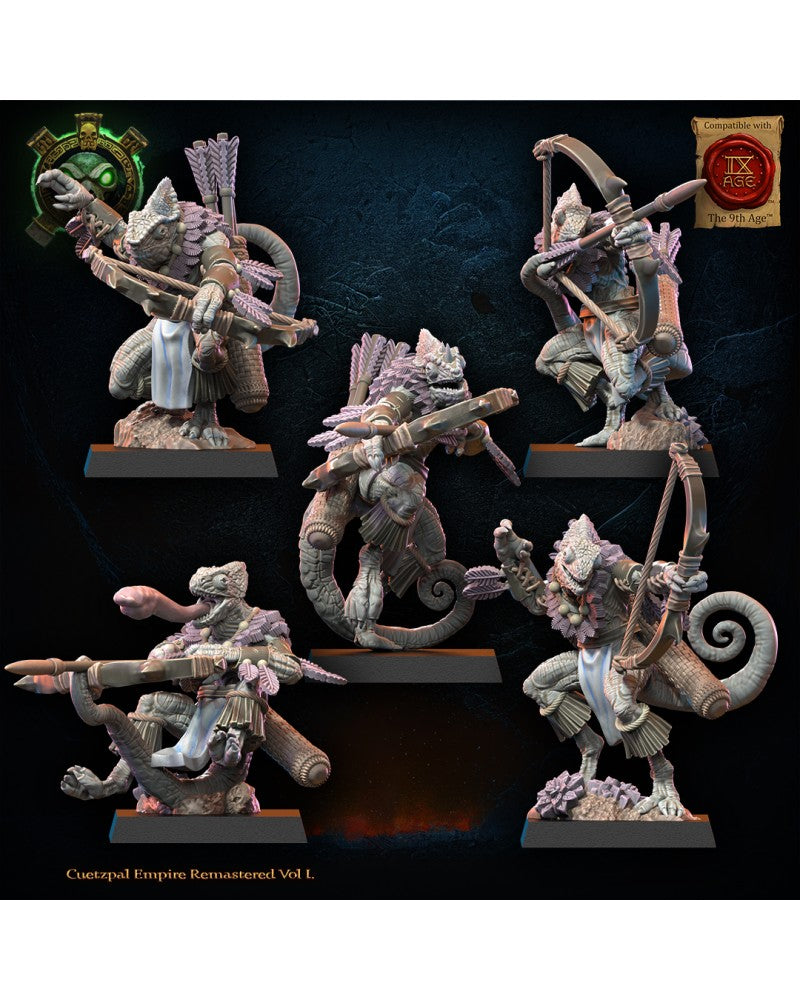 Kuaxotl Unit with bows (x10) - Lizard-Men - TTRPG - Wargaming - Dungeons and Dragons