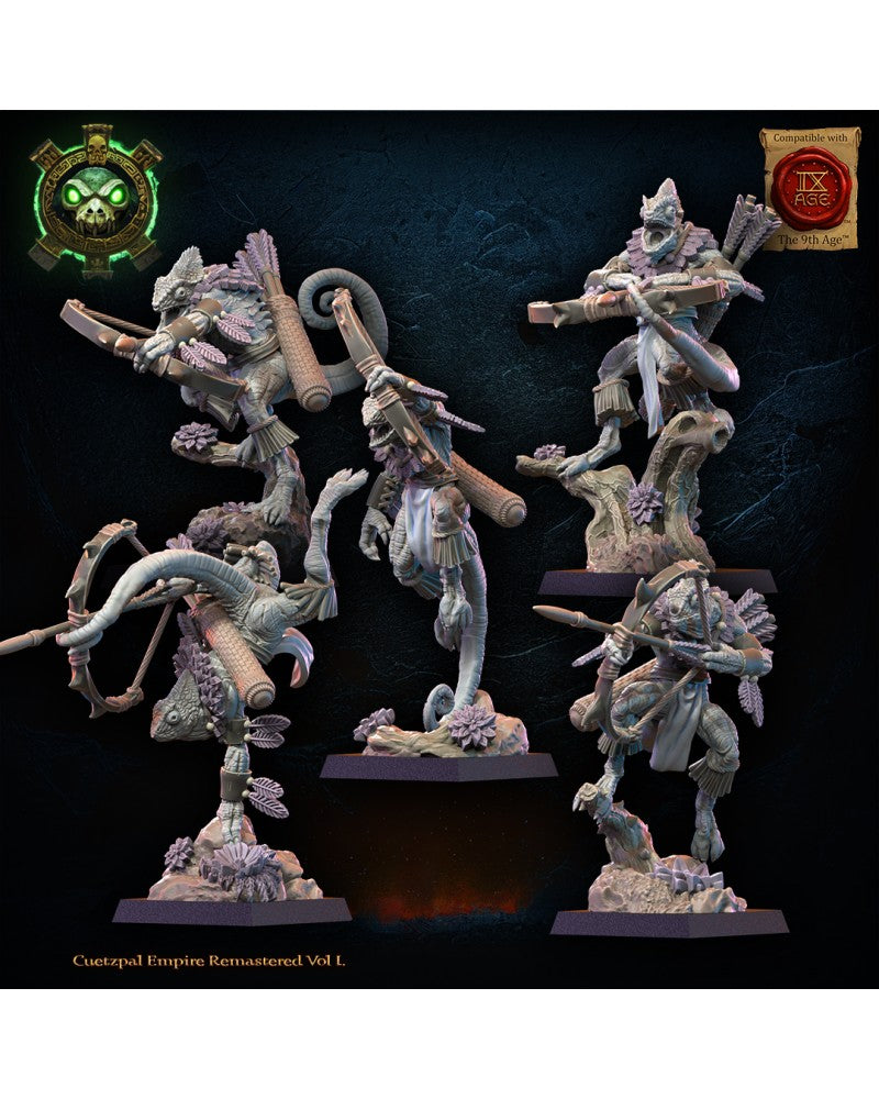 Kuaxotl Unit with bows (x10) - Lizard-Men - TTRPG - Wargaming - Dungeons and Dragons