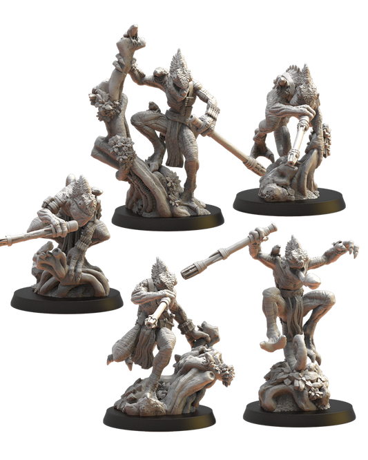 Kuaxotl Unit (x5) - Lizard-men - TTRPG - Wargaming - Dungeons and Dragons