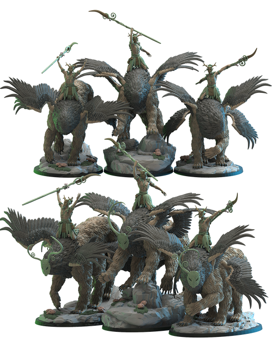 Hundun Riders (x3) - Wood Elves - TTRPG - Wargaming - Dungeons and Dragons